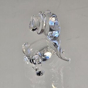 Miniature Art Glass Bulldog with a Bowler Hat Vintage Figurine Shadowbox Display